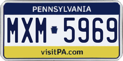 PA license plate MXM5969