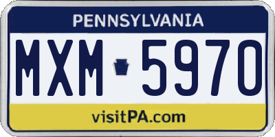 PA license plate MXM5970