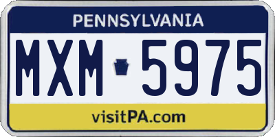 PA license plate MXM5975