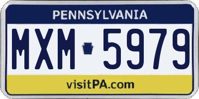 PA license plate MXM5979