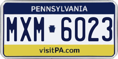PA license plate MXM6023