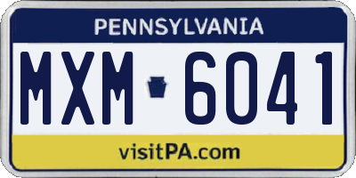 PA license plate MXM6041