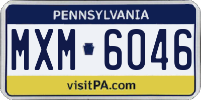 PA license plate MXM6046