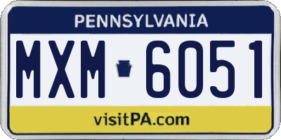 PA license plate MXM6051