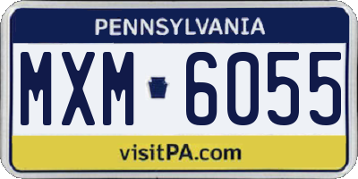 PA license plate MXM6055