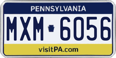 PA license plate MXM6056