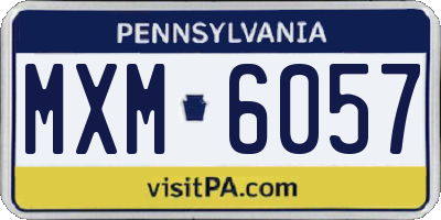 PA license plate MXM6057