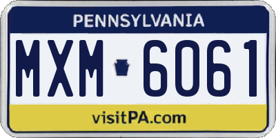 PA license plate MXM6061