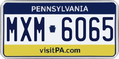 PA license plate MXM6065