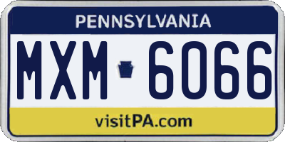 PA license plate MXM6066