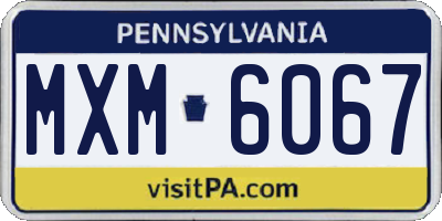 PA license plate MXM6067