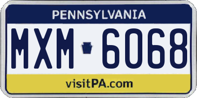PA license plate MXM6068
