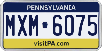 PA license plate MXM6075