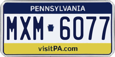 PA license plate MXM6077
