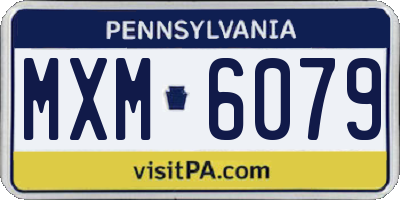 PA license plate MXM6079