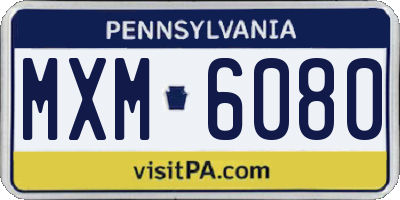 PA license plate MXM6080
