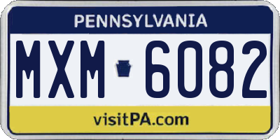 PA license plate MXM6082