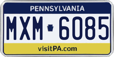 PA license plate MXM6085
