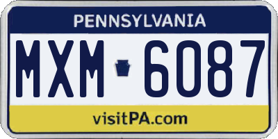 PA license plate MXM6087