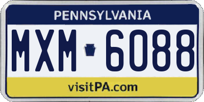 PA license plate MXM6088