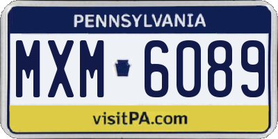 PA license plate MXM6089