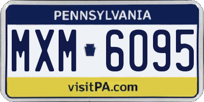 PA license plate MXM6095