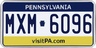 PA license plate MXM6096