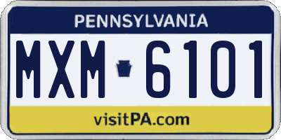 PA license plate MXM6101