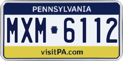 PA license plate MXM6112