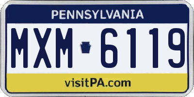 PA license plate MXM6119