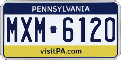 PA license plate MXM6120