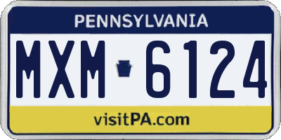 PA license plate MXM6124