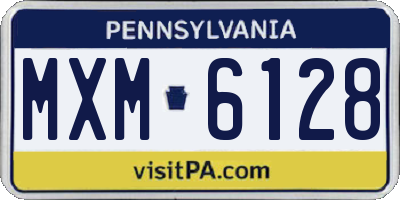PA license plate MXM6128