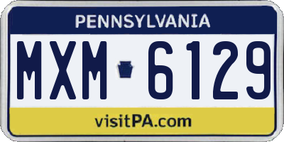 PA license plate MXM6129