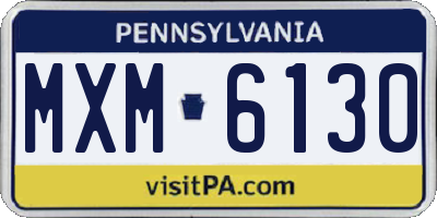 PA license plate MXM6130