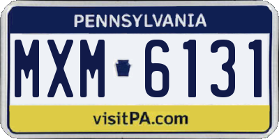 PA license plate MXM6131