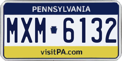 PA license plate MXM6132