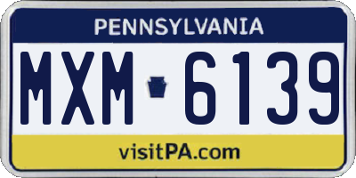 PA license plate MXM6139