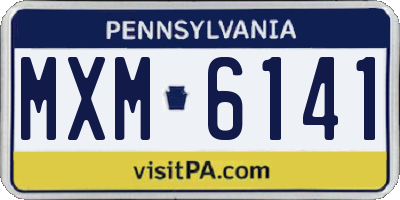 PA license plate MXM6141