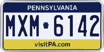 PA license plate MXM6142