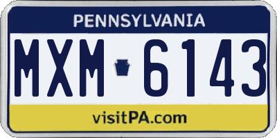 PA license plate MXM6143