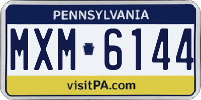PA license plate MXM6144