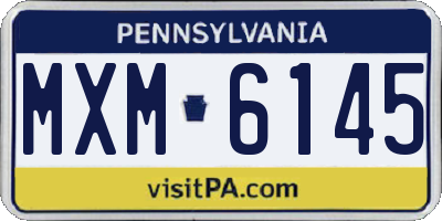 PA license plate MXM6145