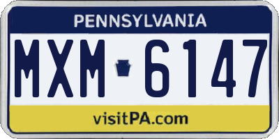 PA license plate MXM6147