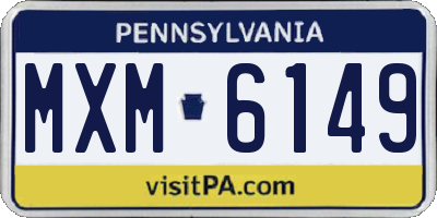 PA license plate MXM6149