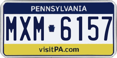 PA license plate MXM6157
