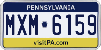 PA license plate MXM6159