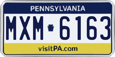 PA license plate MXM6163