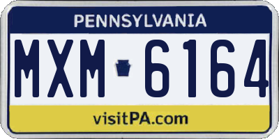 PA license plate MXM6164