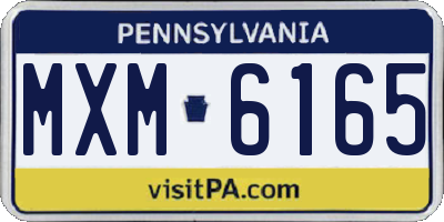 PA license plate MXM6165